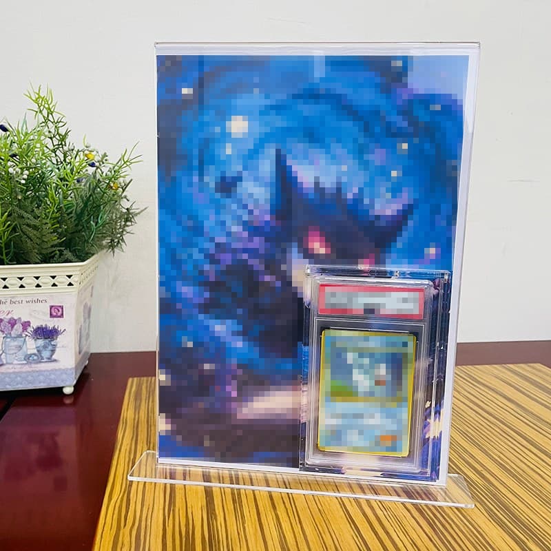 Acrylic Graded Card Display Stand with Art Backdrop Panel thumbnail 2