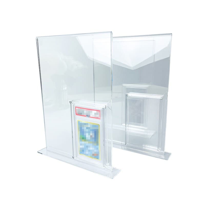 Acrylic Graded Card Display Stand with Art Backdrop Panel thumbnail 1