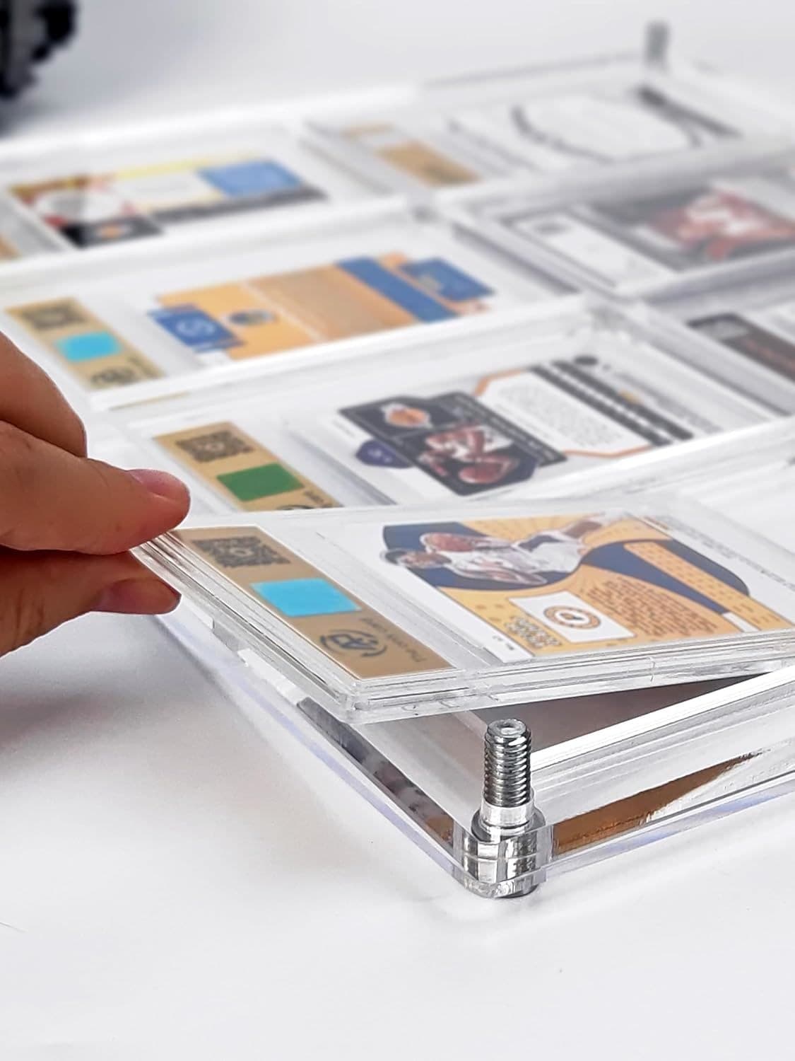 Clear Acrylic Graded Card Display Frame, 8 Slots, Wall or Desktop thumbnail 3