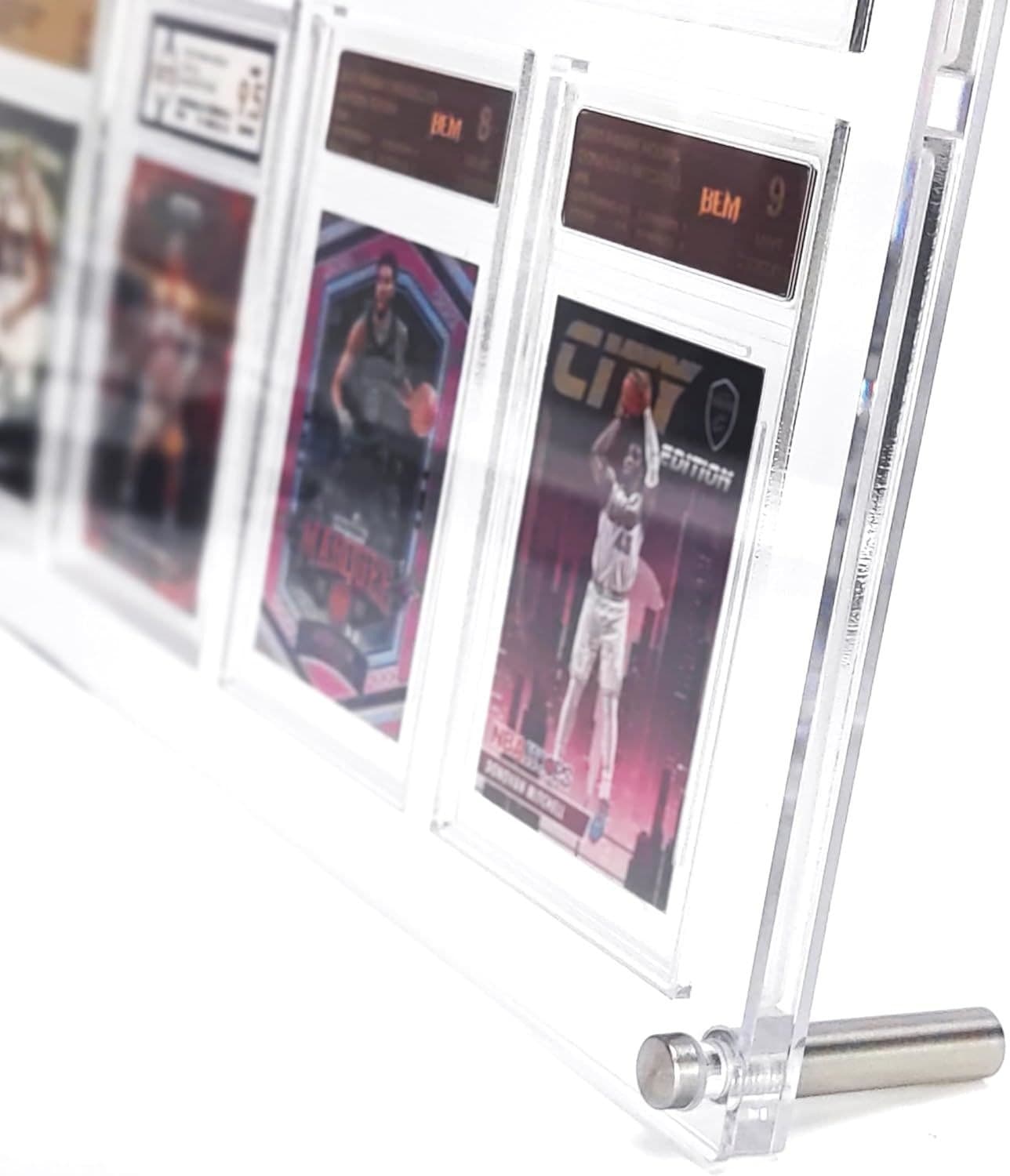 Clear Acrylic Graded Card Display Frame, 8 Slots, Wall or Desktop thumbnail 5
