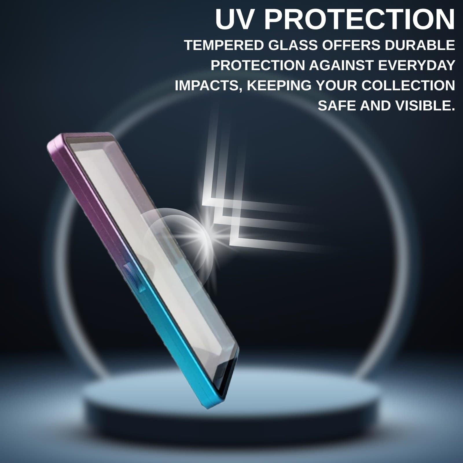 Colored Metal Magnetic Slab Case with Tempered Glass thumbnail 5
