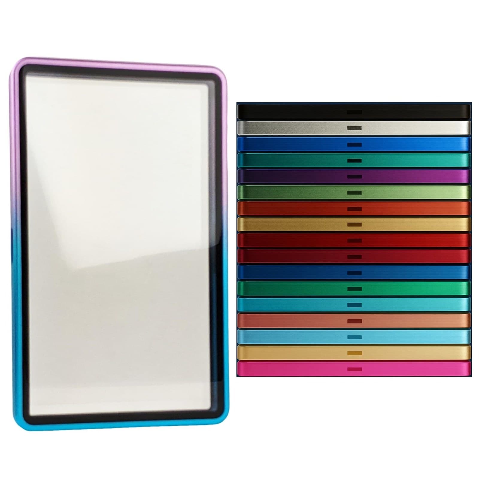 Colored Metal Magnetic Slab Case with Tempered Glass thumbnail 1