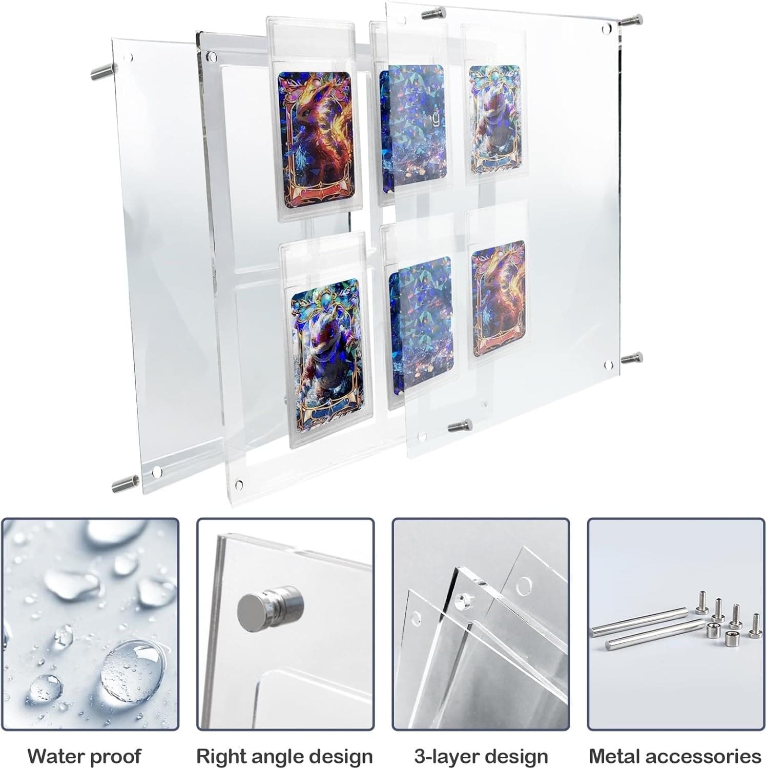 Free-Standing Acrylic Graded Card Display Frame, 6 Slots thumbnail 5