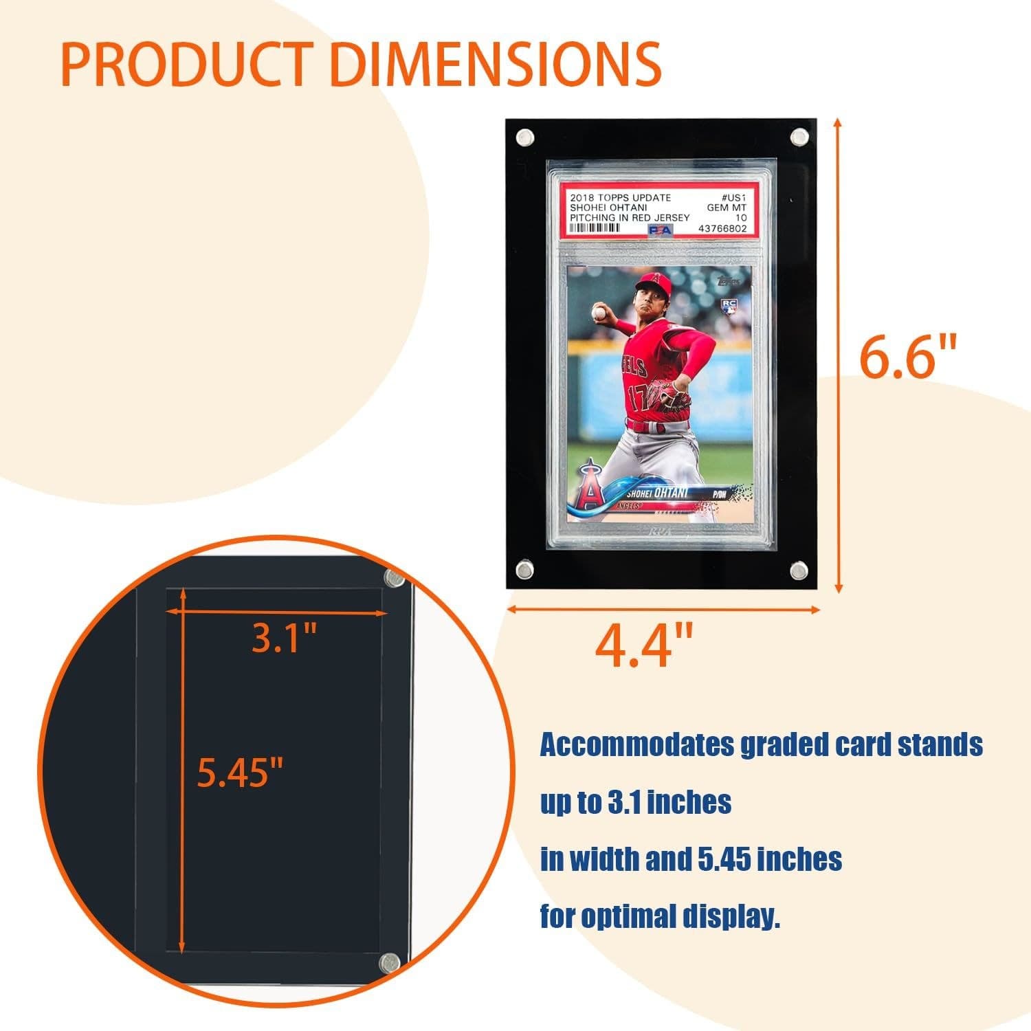 Black-Frame Acrylic Graded Card Holder, Wall or Desktop, 4.4 x 6.6 in thumbnail 3