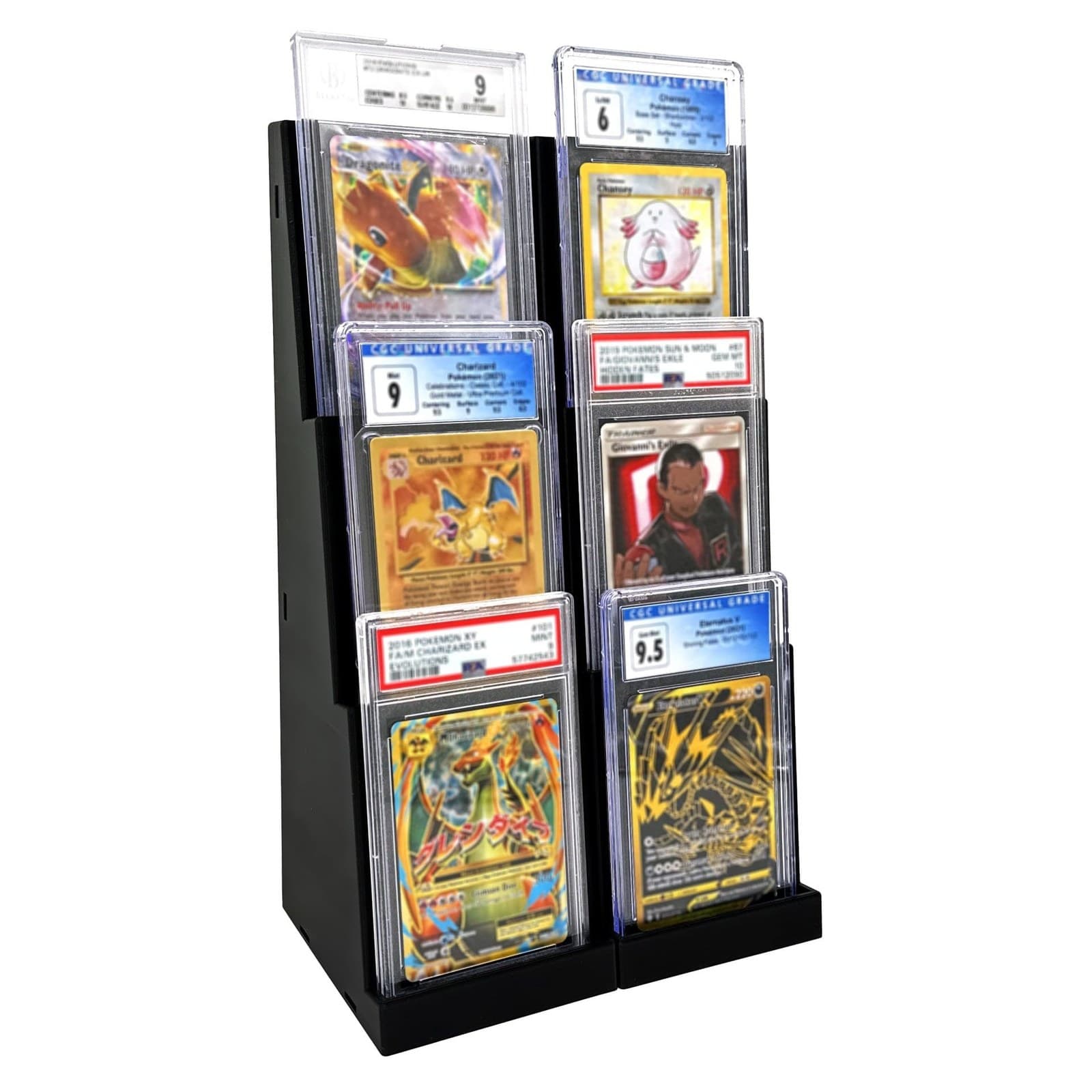 Black Tiered Display Stand for Graded Cards, 3 Steps thumbnail 3