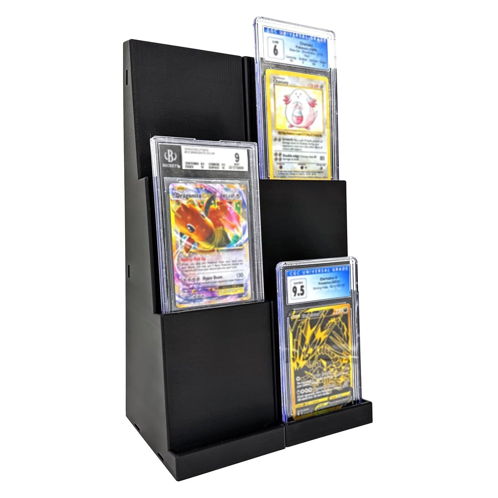 Black Tiered Display Stand for Graded Cards, 3 Steps thumbnail 5