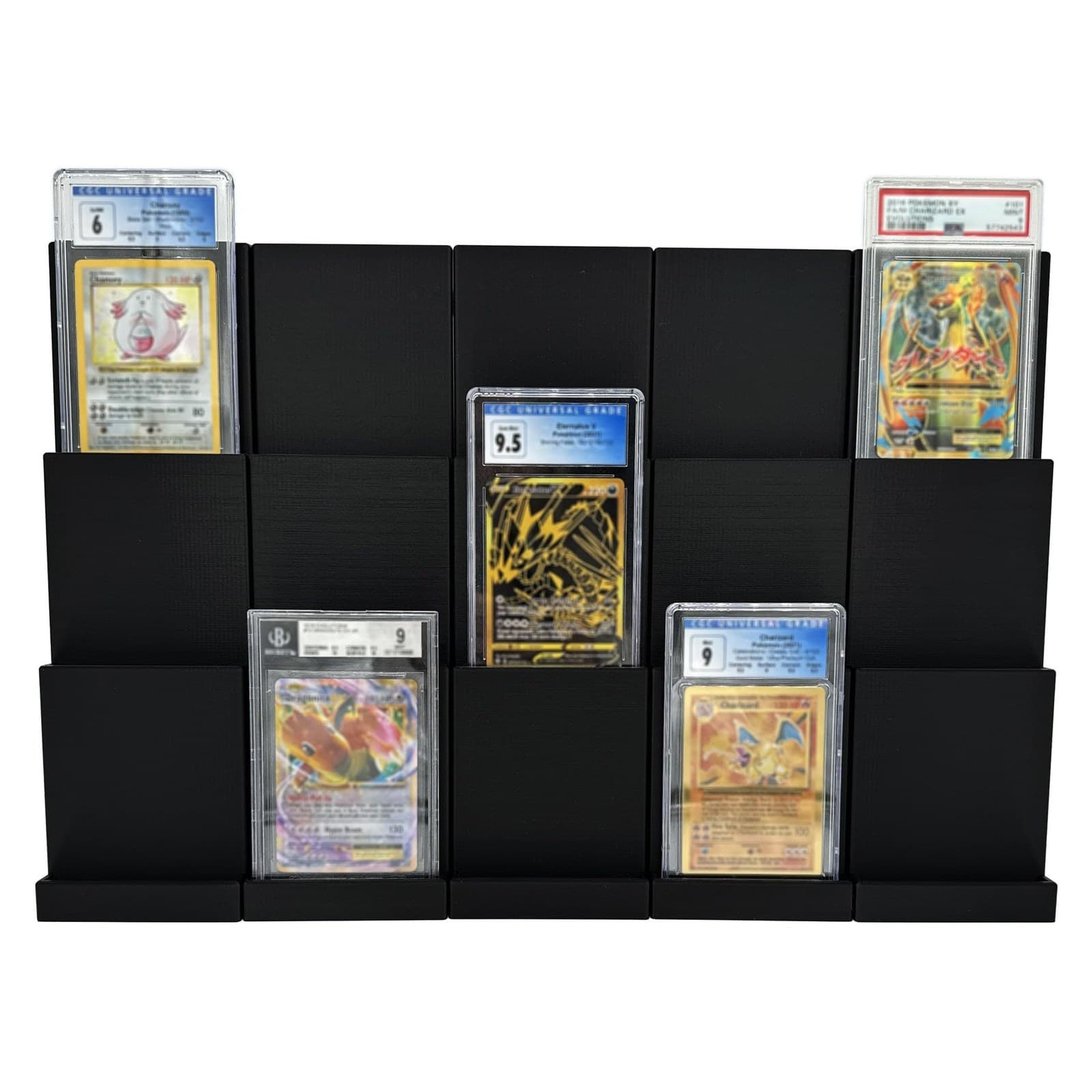 Black Tiered Display Stand for Graded Cards, 3 Steps thumbnail 6