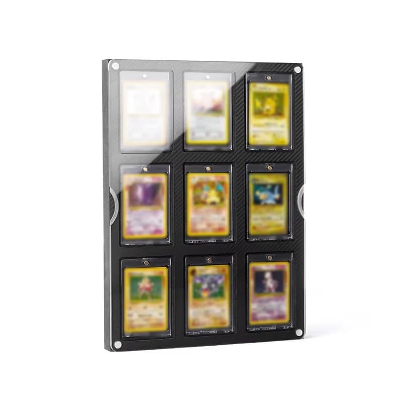 9-Slot Acrylic Wall Frame for Graded Cards, Black Back thumbnail 3