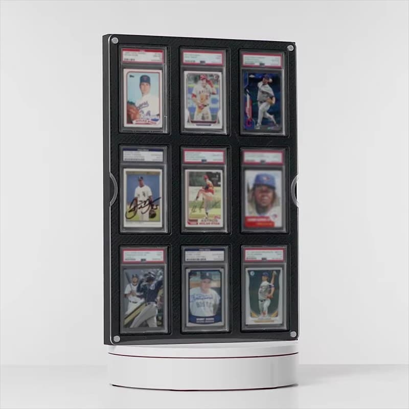 9-Slot Acrylic Wall Frame for Graded Cards, Black Back thumbnail 6