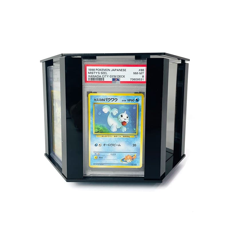 Hexagonal Acrylic Display Stand for 6 Graded Slabs, Black thumbnail 3