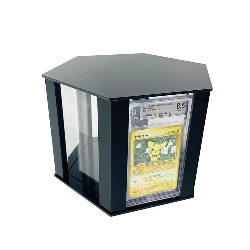 Hexagonal Acrylic Display Stand for 6 Graded Slabs, Black thumbnail 4