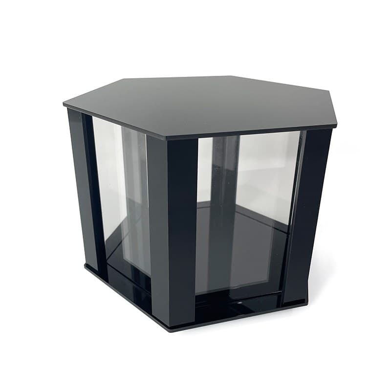 Hexagonal Acrylic Display Stand for 6 Graded Slabs, Black thumbnail 1