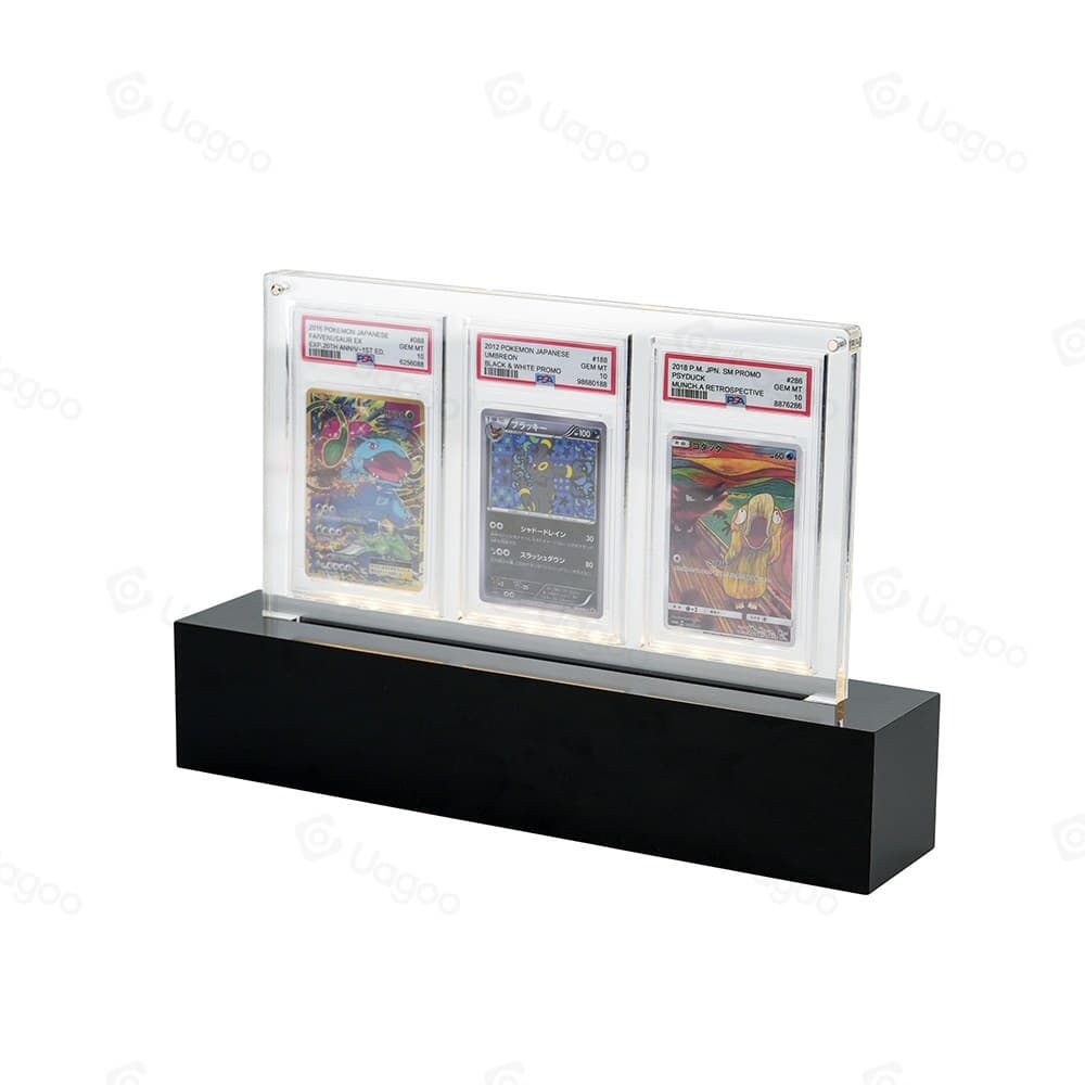 LED-Lit Acrylic Display Stand for 3 Graded Slabs thumbnail 4