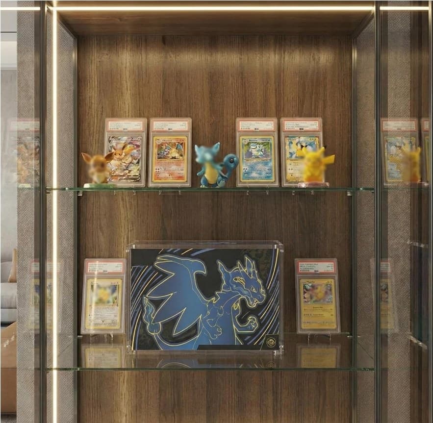Thick Acrylic Display Case, Inside 14.7 x 3.5 x 8.7 in, Compatible with Pokémon Mega Charizard X ex UPC thumbnail 2