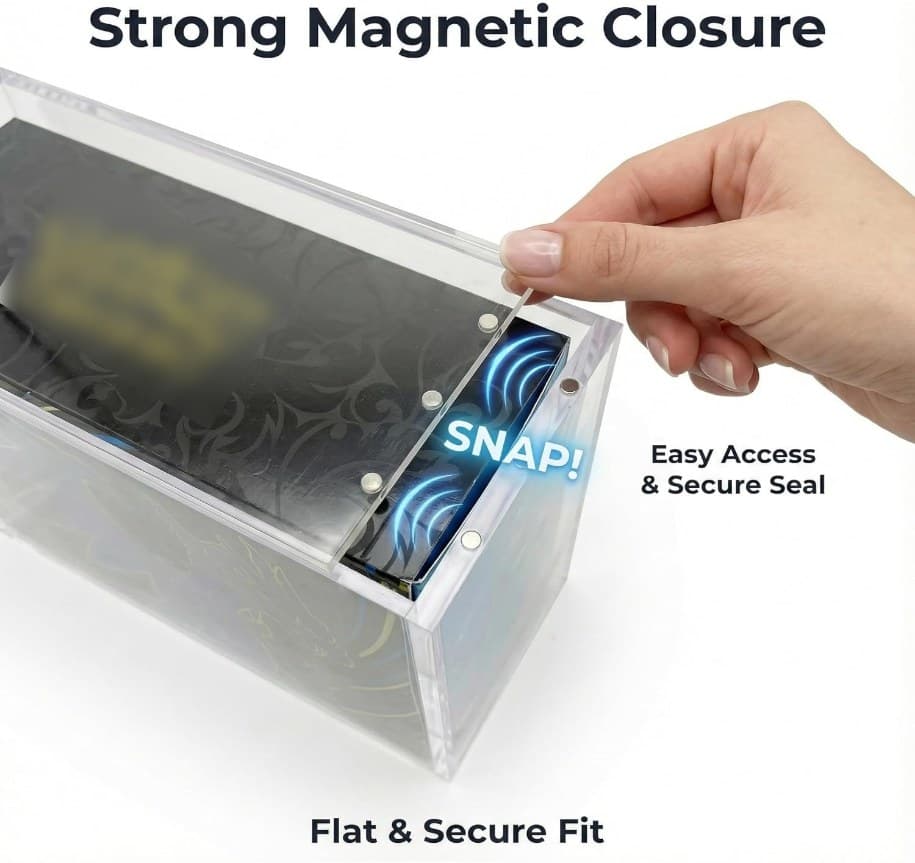 Thick Acrylic Display Case, Inside 14.7 x 3.5 x 8.7 in, Compatible with Pokémon Mega Charizard X ex UPC thumbnail 6