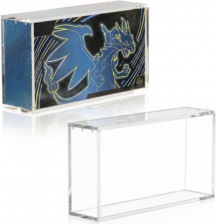Thick Acrylic Display Case, Inside 14.7 x 3.5 x 8.7 in, Compatible with Pokémon Mega Charizard X ex UPC thumbnail 1