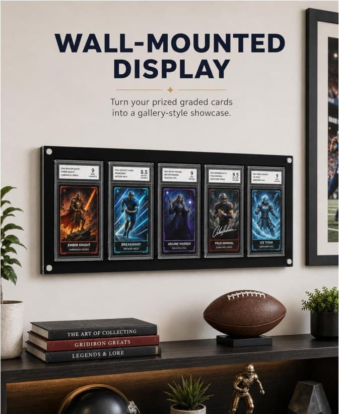 Wall-Mounted Graded Slab Display Frame, 5 Slots, 18.9 x 6.7 in thumbnail 6