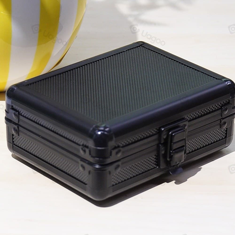 Black Aluminum Single-Slab Lock Box with Foam Insert thumbnail 1