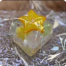 Squishy Fruit Stress Toy – Star Fruit on Clear Jelly Cube, Fidget Squeeze Toy, 4.7 × 5.7 × 5 cm thumbnail 1