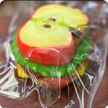Squishy Fruit Burger Stress Toy – Halved Apple, Fidget Squeeze Toy, 8 × 8 × 5 cm thumbnail 1