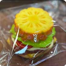 Squishy Fruit Burger Stress Toy – Pineapple Slice, Fidget Squeeze Toy, 8 × 8 × 6 cm thumbnail 1