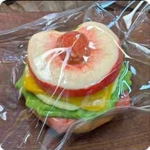 Squishy Fruit Burger Stress Toy – Peach Slice, Fidget Squeeze Toy, 8 × 8 × 5.5 cm 缩略图 1