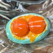 Squishy Food Stress Toy – Double Egg Yolk Dish, Fidget Squeeze Toy, 8.3 × 5.8 × 3.5 cm thumbnail 1