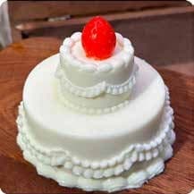 Squishy Food Stress Toy – Tiered Cream Cake with Strawberry, Fidget Squeeze Toy, 8 × 8 × 8 cm thumbnail 1