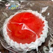 Squishy Food Stress Toy – Red Jelly Tart with Cream Border, Fidget Squeeze Toy, 9.5 × 9.5 × 6 cm thumbnail 1