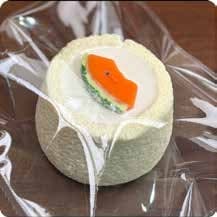 Squishy Food Stress Toy – Round Cream Cake with Melon Slice, Fidget Squeeze Toy, 7.5 × 7.5 × 5 cm thumbnail 1