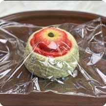 Squishy Food Stress Toy – Round Cake Topped with Red Apple, Fidget Squeeze Toy, 7 × 7 × 7 cm thumbnail 1