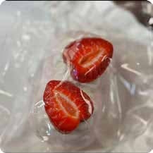 Squishy Food Stress Toy – Mochi with Halved Strawberries, Fidget Squeeze Toy, 8 × 4.4 × 5 cm thumbnail 1