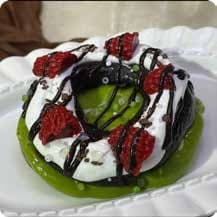 Squishy Food Stress Toy – Matcha Strawberry Donut Cake, Fidget Squeeze Toy, 9.6 × 9.6 × 4 cm thumbnail 1