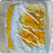 Squishy Food Stress Toy – Mango Cream Cake Slice, Fidget Squeeze Toy, 8 × 6 × 8.3 cm thumbnail 1