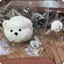 Squishy Food Stress Toy – Polar Bear Bun with Mini Companion, Fidget Squeeze Toy, 7.4 × 7 × 4 cm 缩略图 1