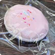 Squishy Food Stress Toy – Pink Iced Cookie with Sprinkles, Fidget Squeeze Toy, 7.1 × 7.1 × 3.6 cm thumbnail 1
