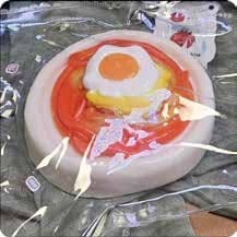 Squishy Food Stress Toy – Pink Bowl with Fried Egg, Fidget Squeeze Toy, 160 g thumbnail 1