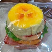 Squishy Fruit Burger Stress Toy – Yellow Fruit Slice, Fidget Squeeze Toy, 7.5 × 5.8 × 4 cm thumbnail 1