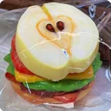 Squishy Fruit Burger Stress Toy – Halved Apple, Fidget Squeeze Toy, 7.5 × 5.8 × 4 cm thumbnail 1