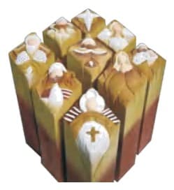 Carved Wooden Nativity Block Set, Hand-Painted thumbnail 1