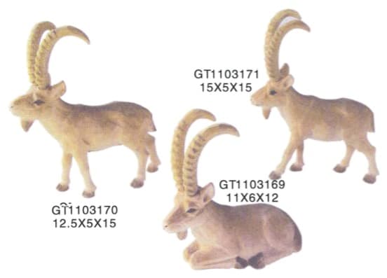 Hand-Finished Ibex Figurines, Painted, 3 Designs 缩略图 1