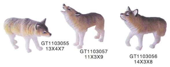 Hand-Finished Wolf Figurines, Painted, 3 Poses thumbnail 1