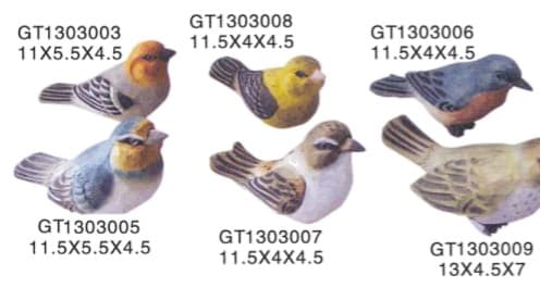 Hand-Painted Carved Songbird Figurines, 6 Designs thumbnail 1