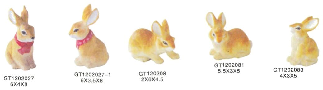 Hand-Finished Rabbit Figurines, Painted, 5 Designs thumbnail 1