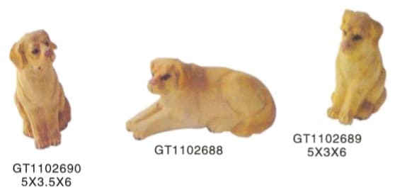 Hand-Finished Dog Figurines, Painted, 3 Poses thumbnail 1