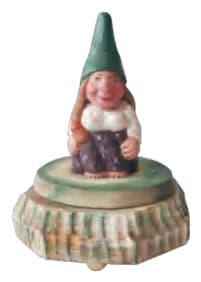 Hand-Painted Carved Gnome Figurine on Round Base, 2 Designs thumbnail 2