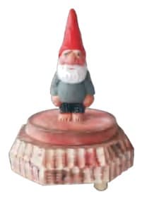 Hand-Painted Carved Gnome Figurine on Round Base, 2 Designs thumbnail 1