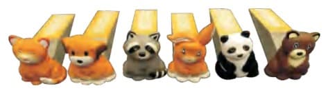 Hand-Painted Carved Small Animals on Wood Blocks, 6 Designs 缩略图 1