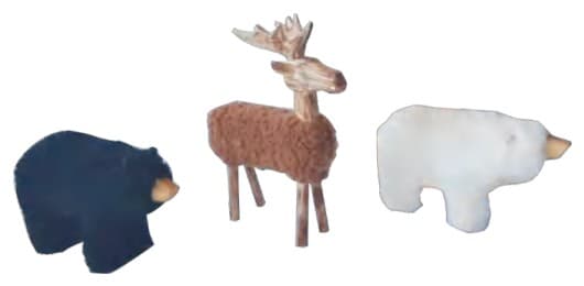 Flocked Bear, Deer and Polar Bear Figurines, 3 Designs thumbnail 1