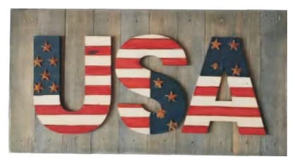 Rustic USA Sign with Stars-and-Stripes Letters thumbnail 1